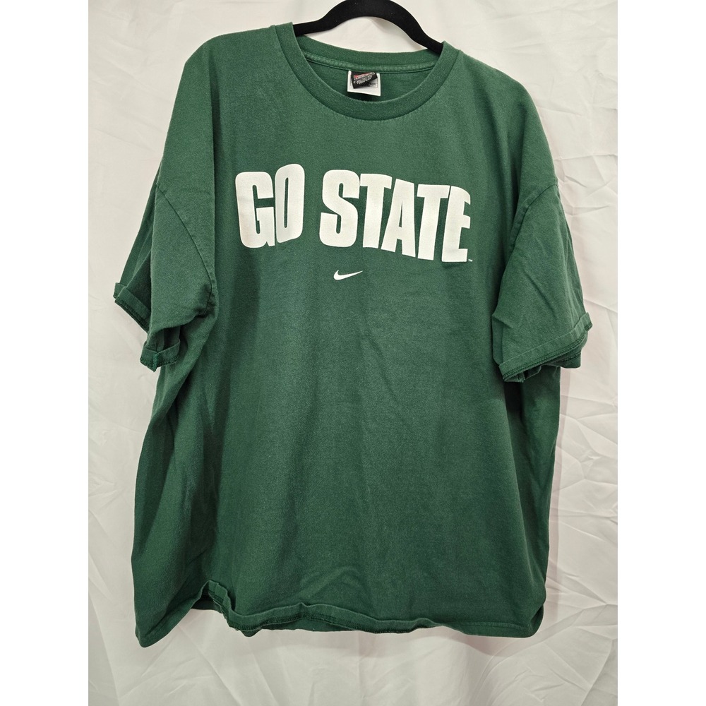 Nike Team Michigan State Spartans Go State T-Shirt Mens XXL Green Made in‎ USA